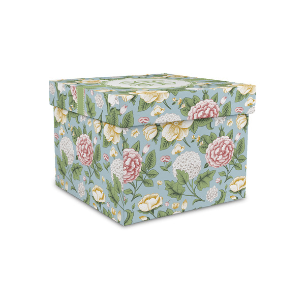 Custom Vintage Floral Gift Box with Lid - Canvas Wrapped - Small (Personalized)