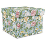 Vintage Floral Gift Box with Lid - Canvas Wrapped - X-Large (Personalized)