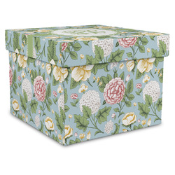 Vintage Floral Gift Box with Lid - Canvas Wrapped - XX-Large (Personalized)