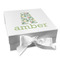 Vintage Floral Gift Boxes with Magnetic Lid - White - Front
