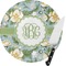 Vintage Floral Round Glass Cutting Board - Medium (Personalized)