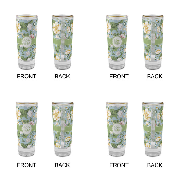 Vintage Floral Glass Shot Glass - 2 oz - Set of 4 - APPROVAL