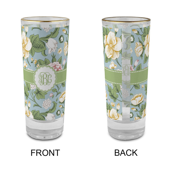 Vintage Floral Glass Shot Glass - 2 oz - Single - APPROVAL