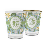 Vintage Floral Glass Shot Glass - 1.5 oz (Personalized)