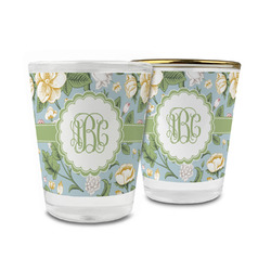 Vintage Floral Glass Shot Glass - 1.5 oz (Personalized)