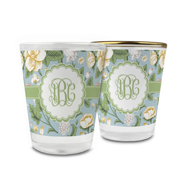 Custom Vintage Floral Glass Shot Glass - 1.5 oz (Personalized)