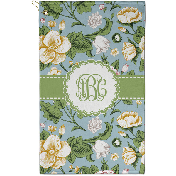 Custom Vintage Floral Golf Towel - Poly-Cotton Blend - Small w/ Monograms