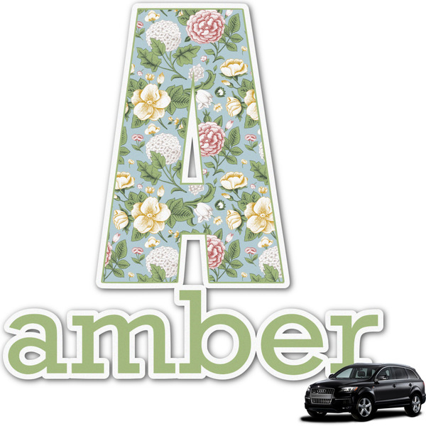 Custom Vintage Floral Graphic Car Decal - Custom Size (Personalized)