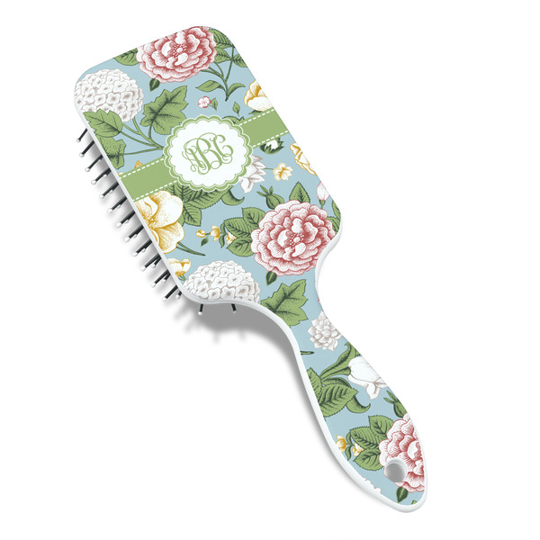 Vintage Floral Hair Brush - Angle View
