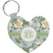 Vintage Floral Heart Keychain (Personalized)