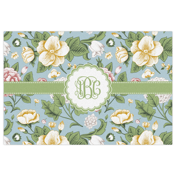 Vintage Floral Indoor / Outdoor Rug - 2'x3' - Front Flat