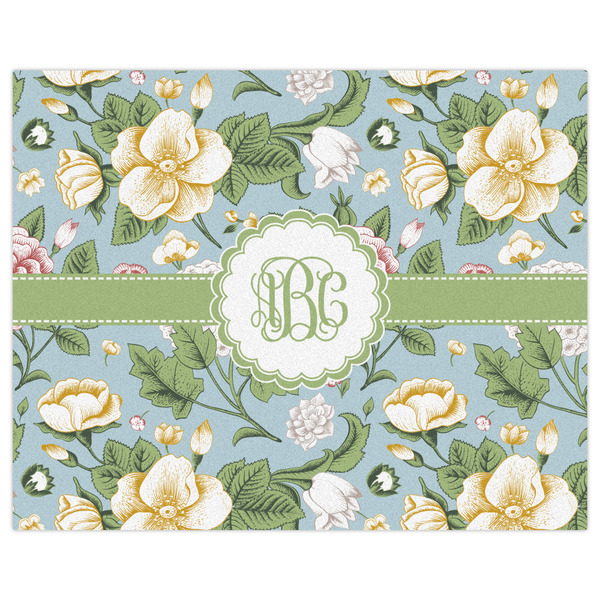 Vintage Floral Indoor / Outdoor Rug - 8'x10' - Front Flat