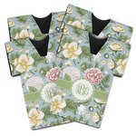 Vintage Floral Jersey Bottle Cooler - Set of 4 (Personalized)