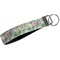 Vintage Floral Webbing Keychain FOB with Metal