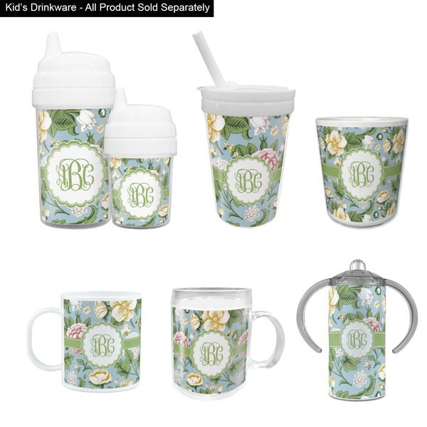 Vintage Floral Kid's Drinkware - Customized & Personalized