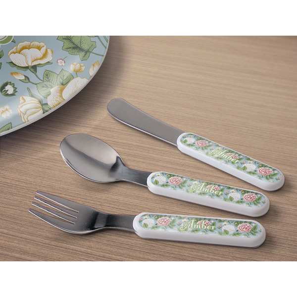 Vintage Floral Kids Flatware w/ Plate