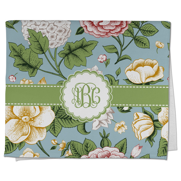 Custom Vintage Floral Kitchen Towel - Poly Cotton w/ Monograms