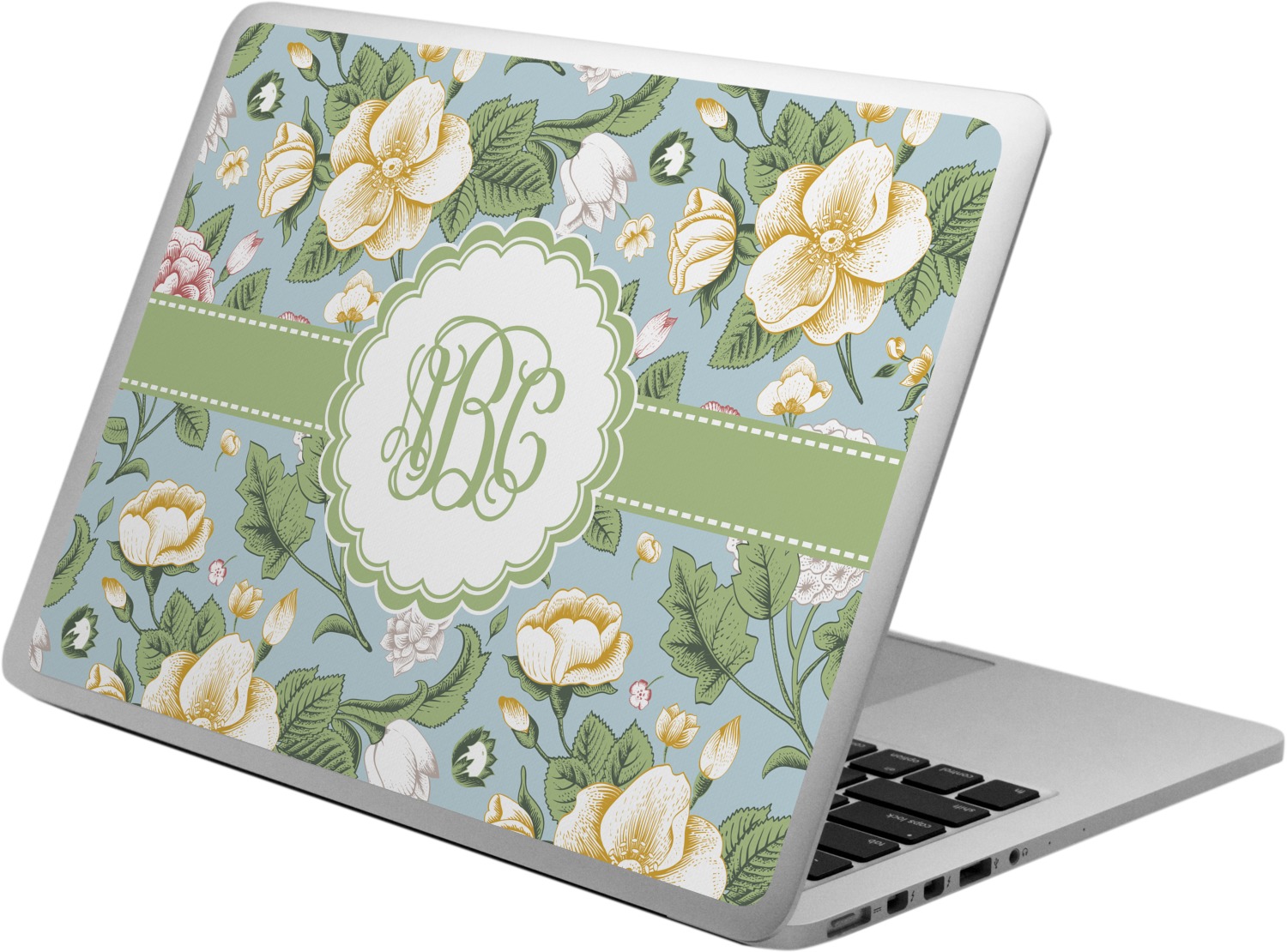 Custom Vintage Floral Laptop Skin Custom Sized (Personalized