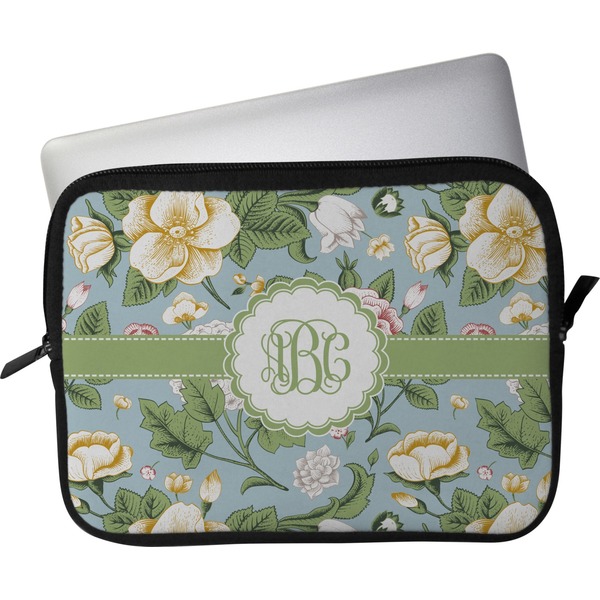 Custom Vintage Floral Laptop Sleeve / Case - 13" (Personalized)