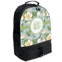Vintage Floral Backpacks - Black (Personalized)