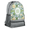 Vintage Floral Large Backpack - Gray - Angled View