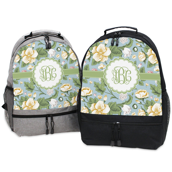 Vintage Floral Large Backpacks - Both
