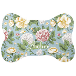 Vintage Floral Bone Shaped Dog Food Mat (Personalized)