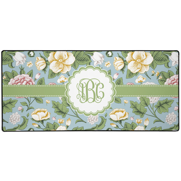 Custom Vintage Floral 3XL Gaming Mouse Pad - 35" x 16" (Personalized)