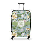 Vintage Floral Suitcase - 28" Large - Checked w/ Monogram