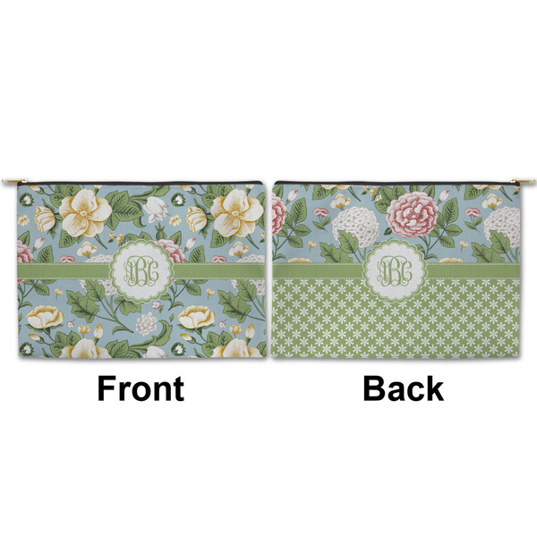 Vintage Floral Large Zipper Pouch Approval (Front and Back)