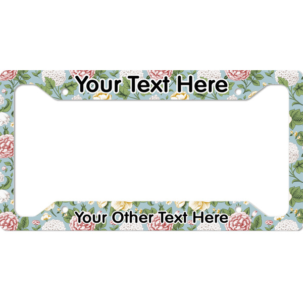 Custom Vintage Floral License Plate Frame - Style A (Personalized)