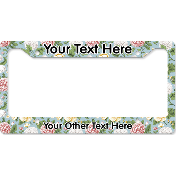 Custom Vintage Floral License Plate Frame - Style B (Personalized)