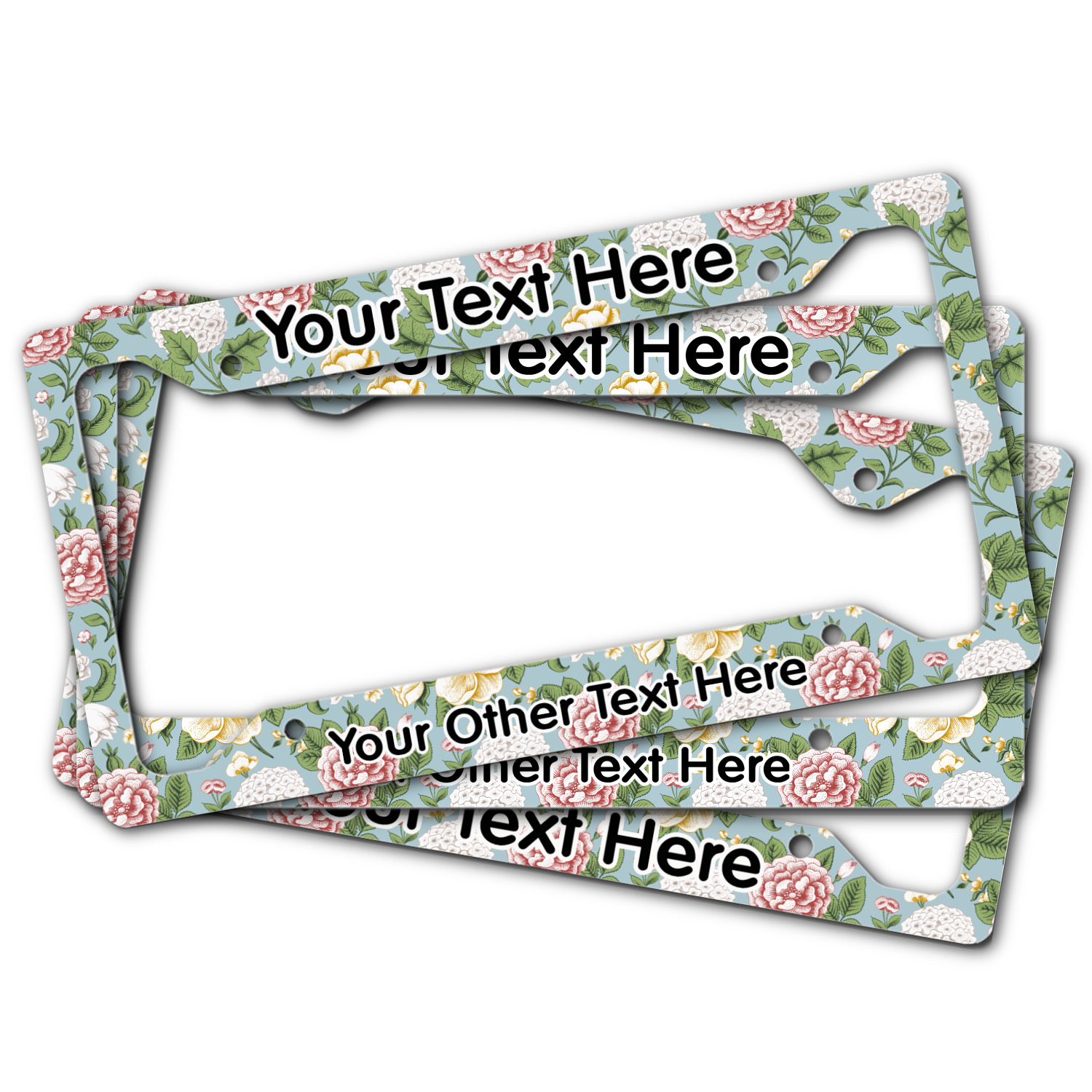 Custom Vintage Floral License Plate Frame (Personalized) YouCustomizeIt