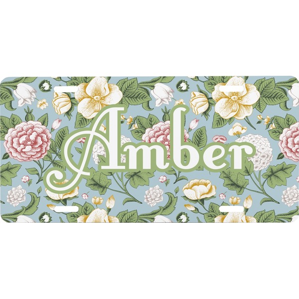 Custom Vintage Floral Front License Plate (Personalized)