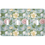 Vintage Floral Light Switch Cover (4 Toggle Plate)