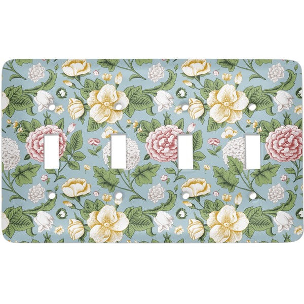 Custom Vintage Floral Light Switch Cover (4 Toggle Plate)