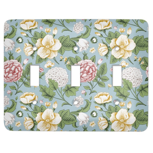 Custom Vintage Floral Light Switch Cover (3 Toggle Plate)
