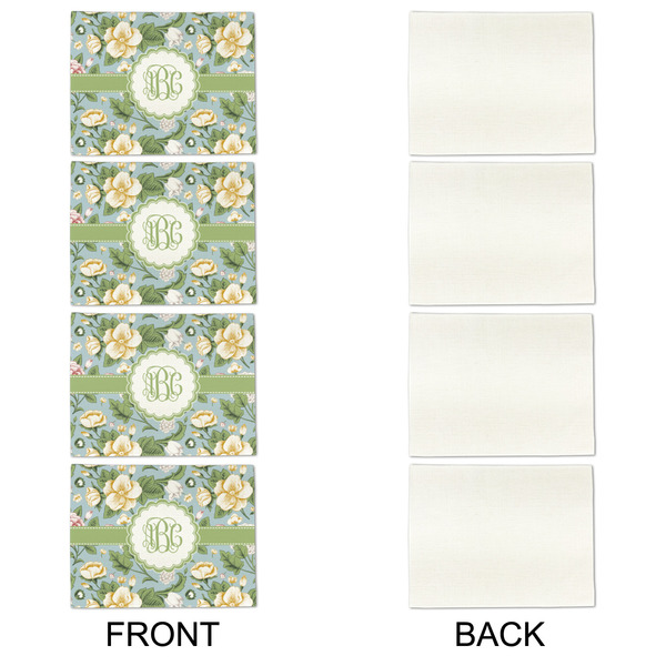 Vintage Floral Linen Placemat - APPROVAL Set of 4 (single sided)