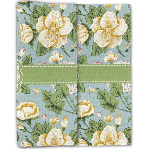 Vintage Floral Linen Placemat - Folded Half (double sided)