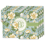 Vintage Floral Linen Placemat w/ Monogram