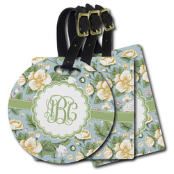 Vintage Floral Plastic Luggage Tag (Personalized)