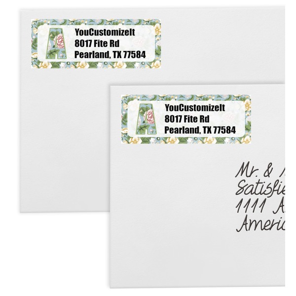 Vintage Floral Mailing Labels - Double Stack Close Up