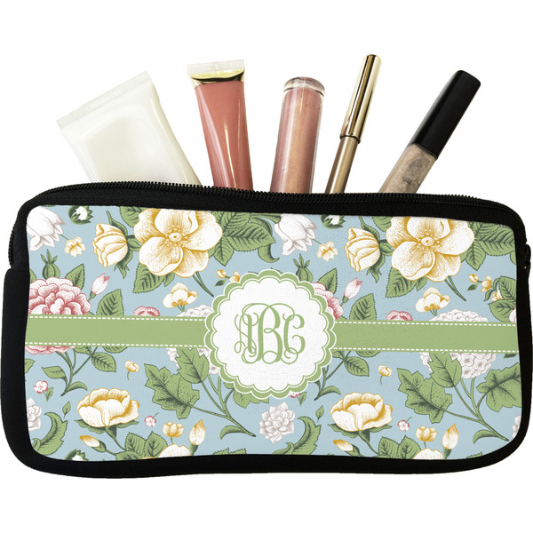 Custom Vintage Floral Makeup / Cosmetic Bag - Small (Personalized)