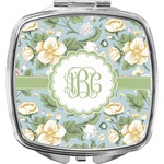Vintage Floral Compact Makeup Mirror (Personalized)