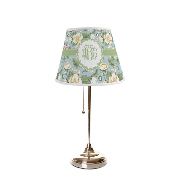 Vintage Floral Poly Film Empire Lampshade - On Stand