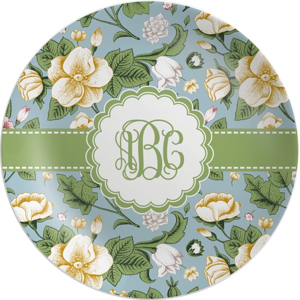 Custom Vintage Floral Melamine Plate (Personalized)