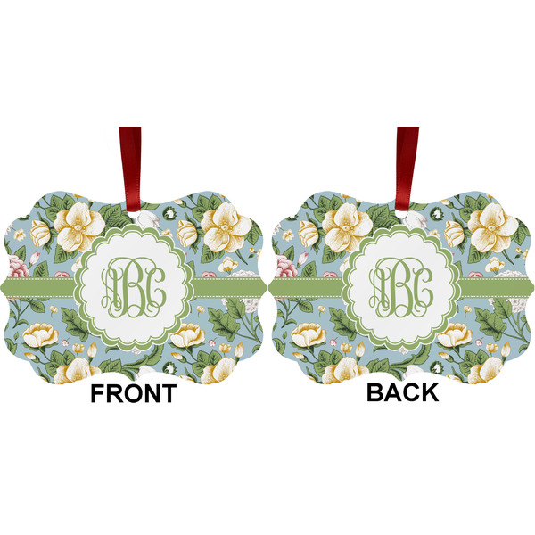 Vintage Floral Metal Benilux Ornament - Front and Back (APPROVAL)