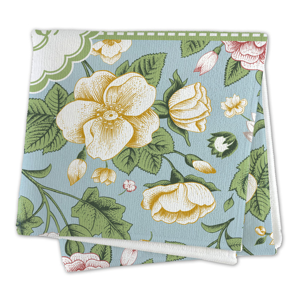 Vintage Floral Microfiber Dish Rag - FOLDED (square)