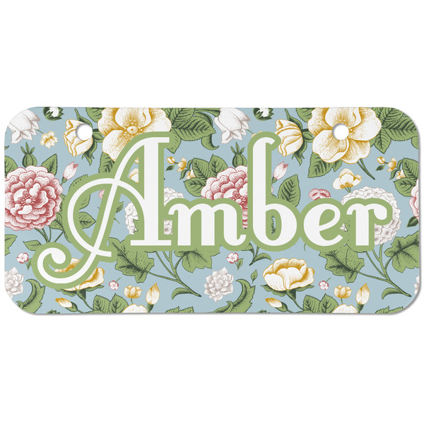 Custom Vintage Floral Mini/Bicycle License Plate (2 Holes) (Personalized)
