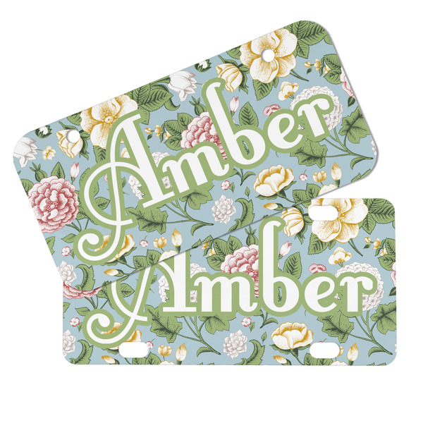 Vintage Floral Mini License Plates - MAIN (4 and 2 Holes)